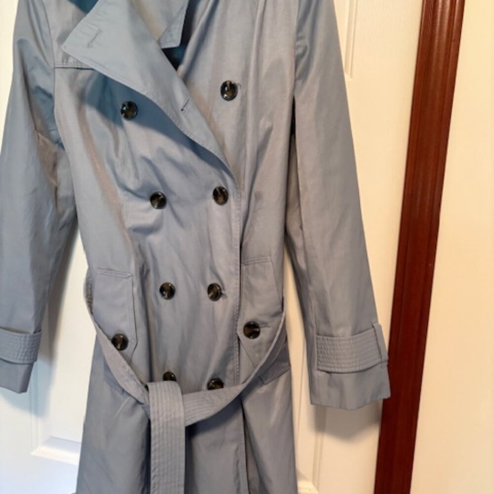 London Fog trench car coat with tie and detachable hood